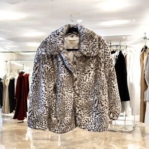 Ellie Tahari Cheetah Faux Fur Jacket